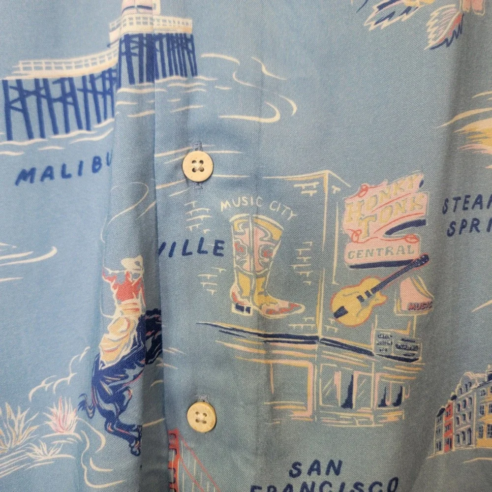 NEW Faherty Kona Camp Limited Tour Print Shirt Viscose Men XXL Resort Wear Beach